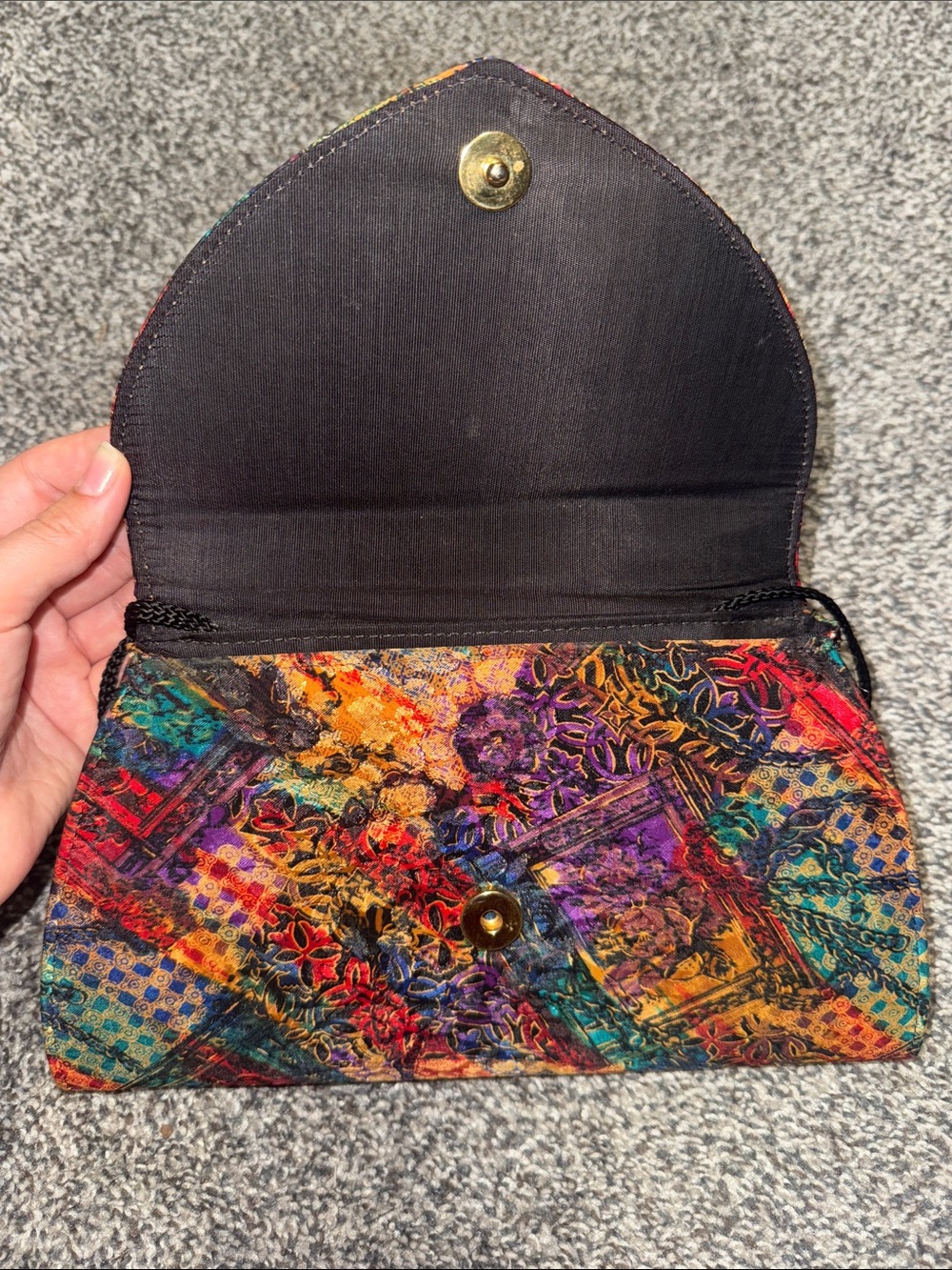 Multicolor Patchwork Envelope Shoulder Bag - Picture 2 of 4